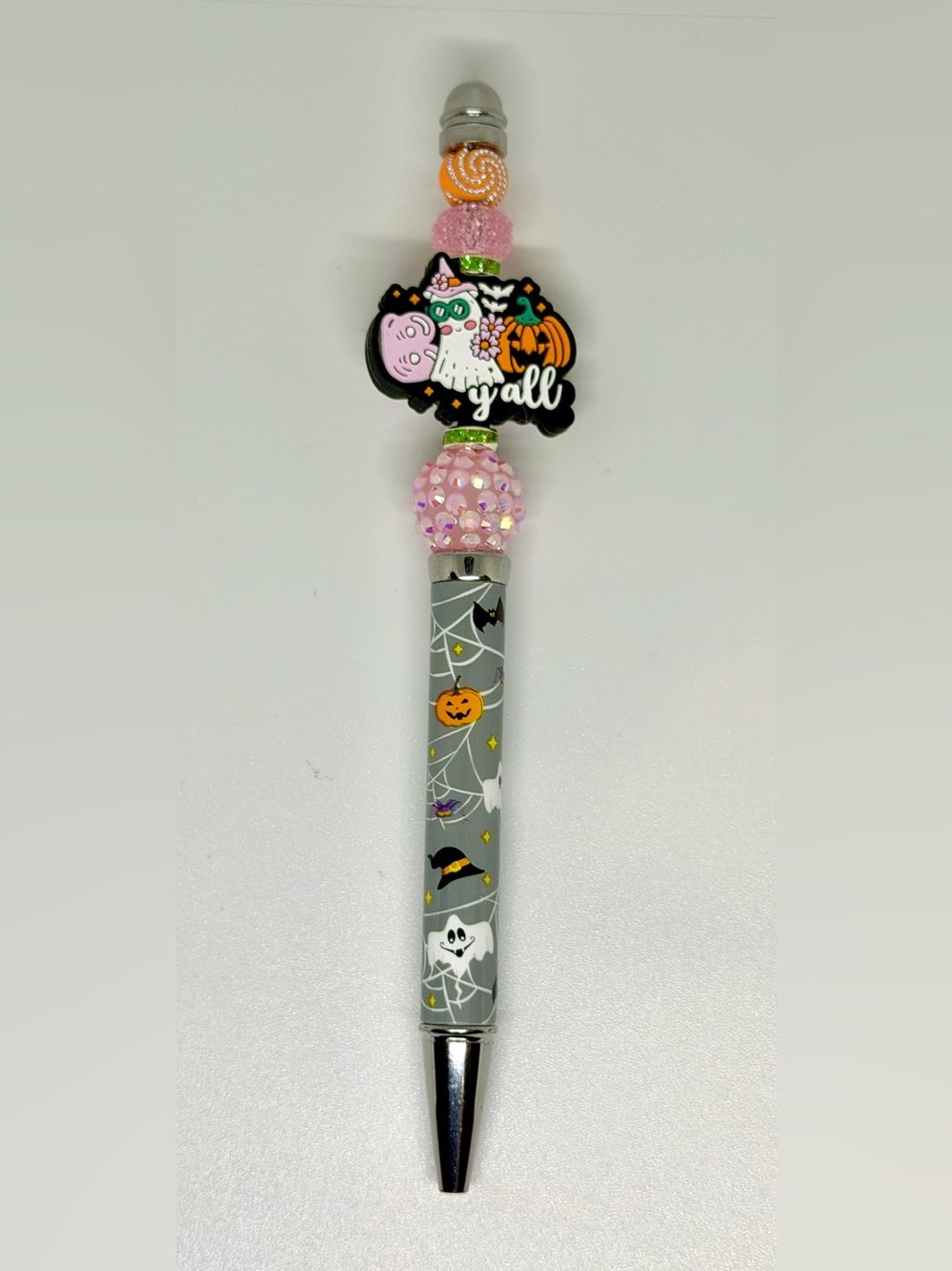 Halloween Boo Y’all Pen with Pink Beads